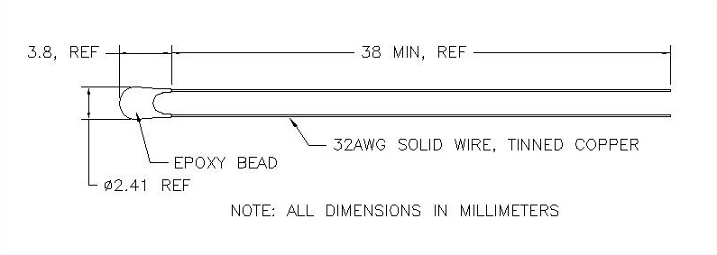MP-2542 thermistor dimensions