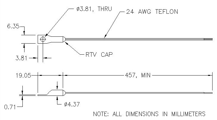 MP-2996 thermistor dimensions